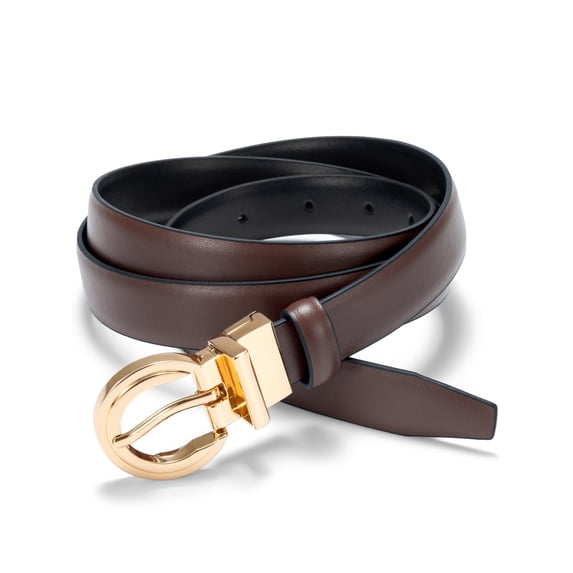Vorliqent Womens Belts Reversible Leather Belts for Women Black Coffee Belt for Jeans Dresses One Belt Reverse Two Side