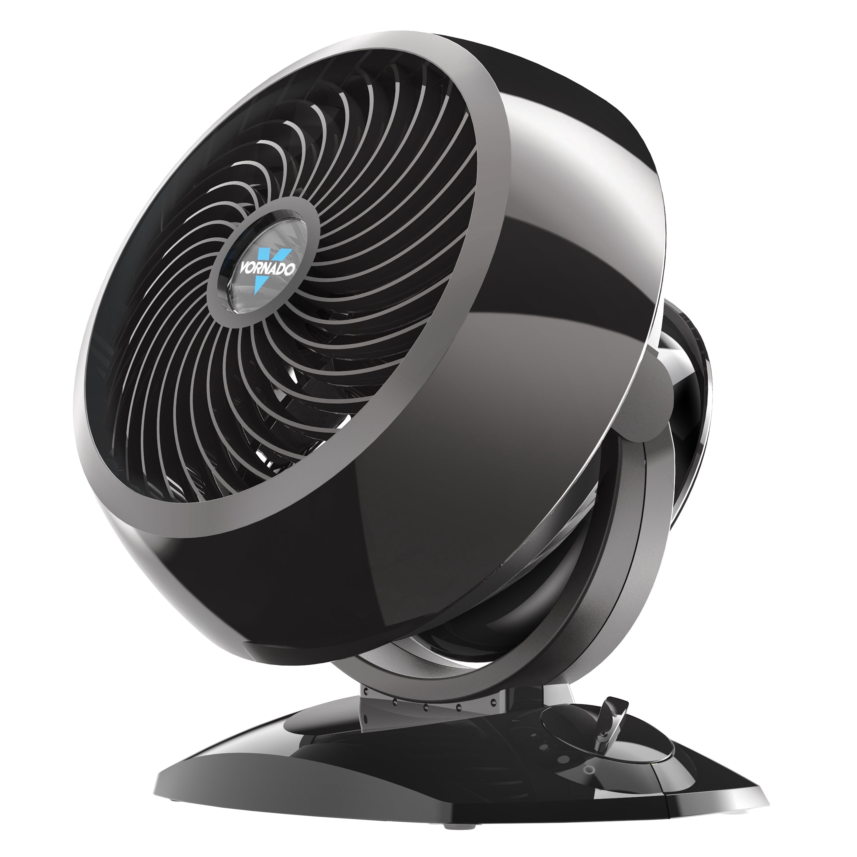 Vornado 5303 Small Whole Room Air Circulator Fan with Base-Mounted Controls, 3 Speed Settings, Multi-Directional Airflow, Removable Grill for Cleaning, Black