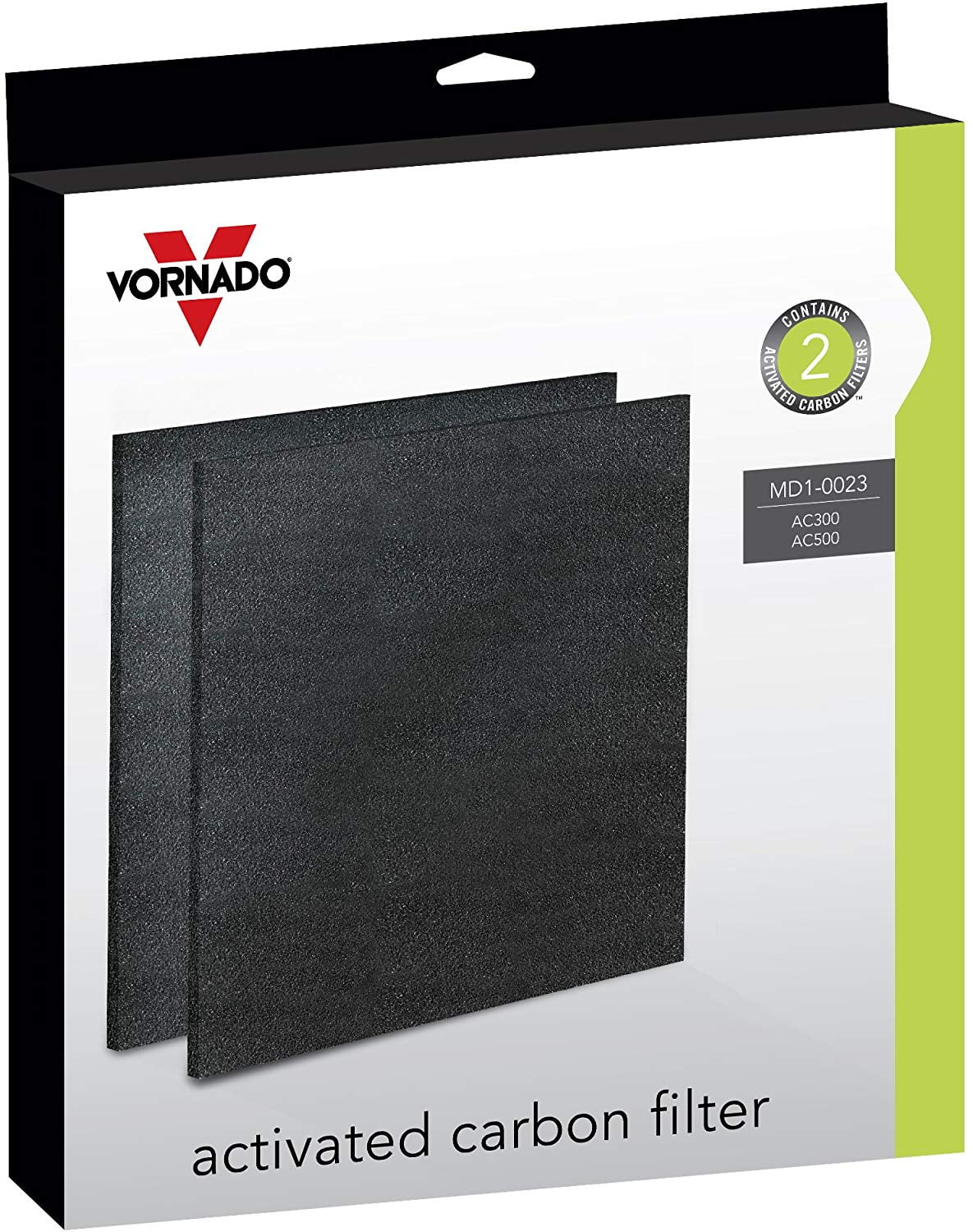 Vornado Air Purifier Replacement Carbon Filter, Black, 2 Pack
