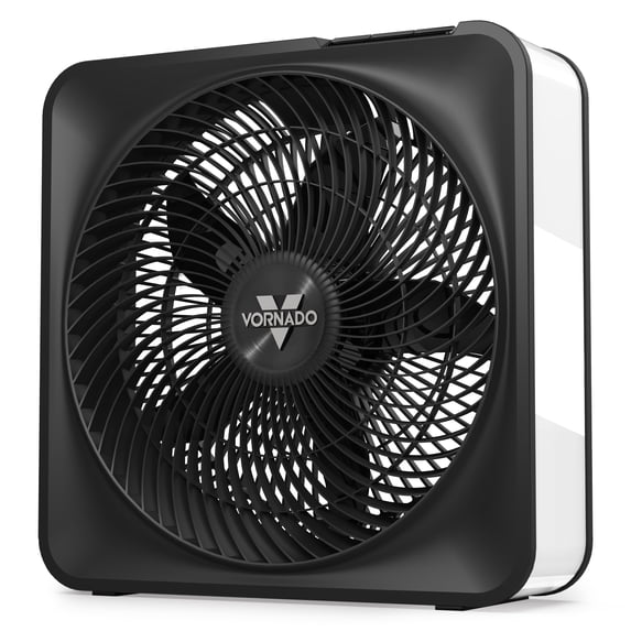 Vornado Model 80 High Velocity Box Fan, 5-Speed, Whole Room Air Circulation, Removable Grille, Quiet Operation, Ice White