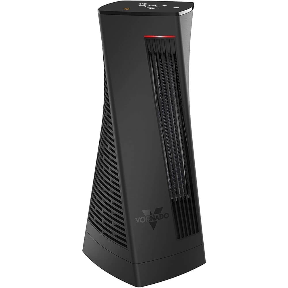 Vornado Black Electric Oscillating Tower Heater with Thermostat