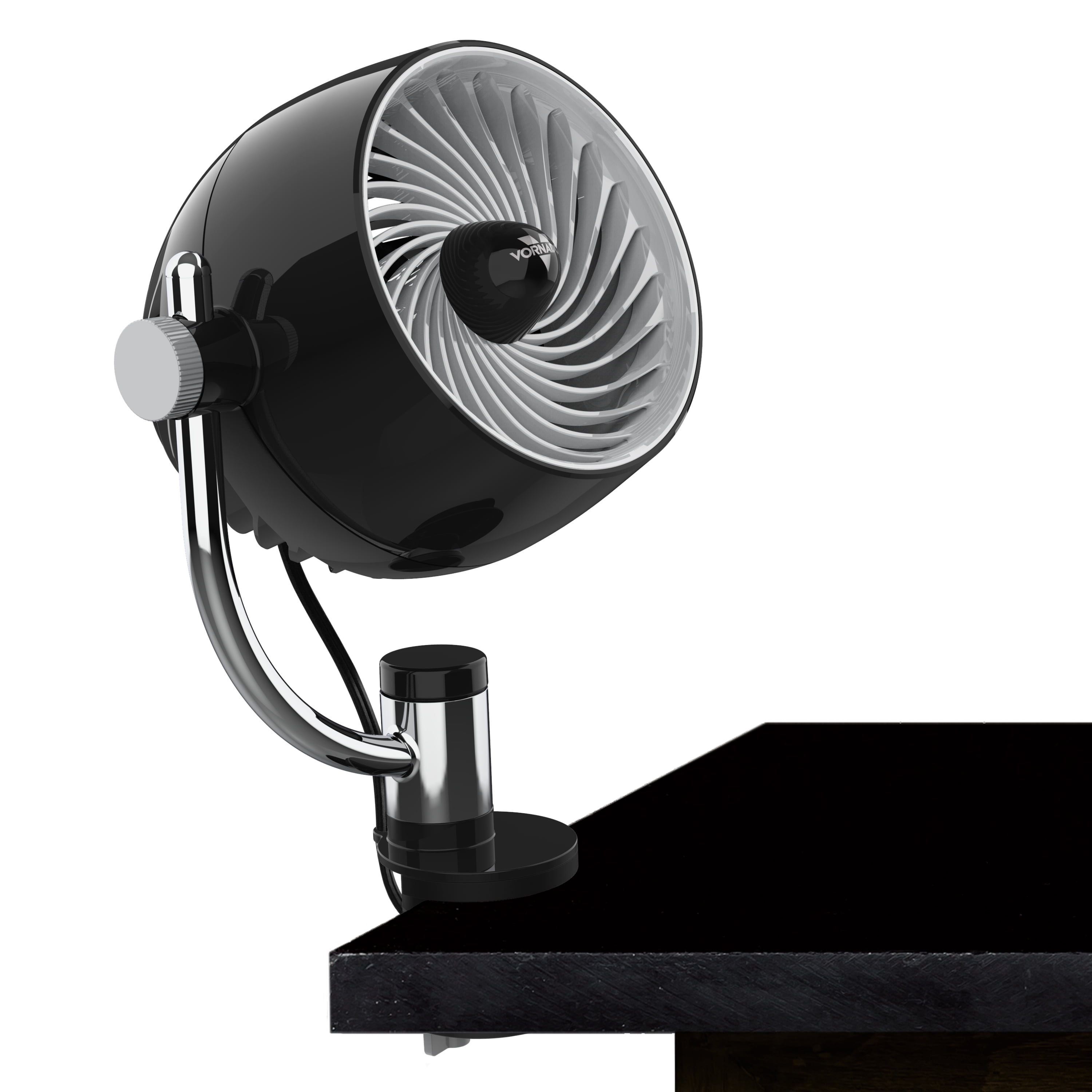 Black Metal Adjustable Desk Clip Fan with Three Speeds