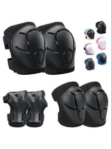 Vornel Protective Gear Set 6 Pack - Knee Elbow Wrist Pads for Kids Youth Adult, Adjustable for Skate Cycling Scooter, Multiple Colors