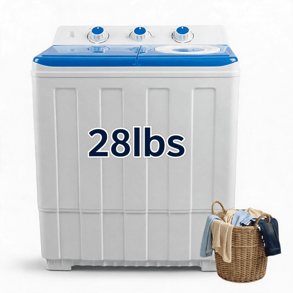 Vornic 28Lbs High-Efficiency Blue Top Load Portable Washing Machines with Impeller