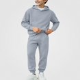 thumbnail image 1 of Vornjynx Boys 2 Piece Outfit (2-14) Fleece Lined Hooded Sweatshirt with and Leg Tied Sweatpants Set Sporty Gray, 1 of 7