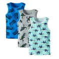 thumbnail image 1 of Vornjynx Boys Cotton Tank Tops 3-Pack, Soft Casual Sleevless Graphic Kids Summer Fashion Undershirts Blue Size 8, 1 of 8