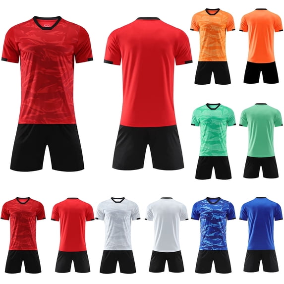 Vornjynx Boys Outfit Sets 2 Piece Active Graphic T-Shirt and Shorts Summer Football Breathable Activewear Red Size 9