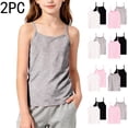 thumbnail image 1 of WAVSUF Girls Cami Tank Tops 2 Pack Sleeveless Square Neck Lightweight Kids Summer Casual Cotton Tees Pink Size 11/12, 1 of 6