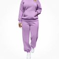 thumbnail image 1 of Vornjynx Plus Size Womens 2 Piece Sets Fall Outfits Hooded Pullover Long Sleeve Tops Jogger Pants Lounge Matching Sets Purple Size 4XL, 1 of 6