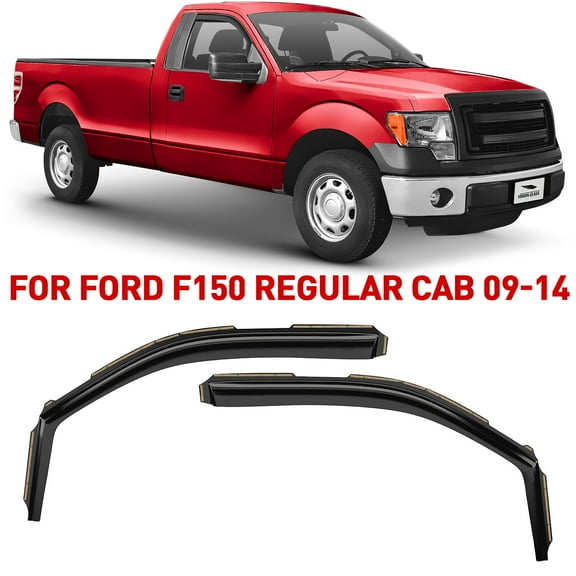 Voron Glass in-Channel Extra Durable Rain Guards for Trucks Ford F-150 2009-2014 Regular Cab, Window Deflectors, Vent Window Visors, 2 Pieces - 210016