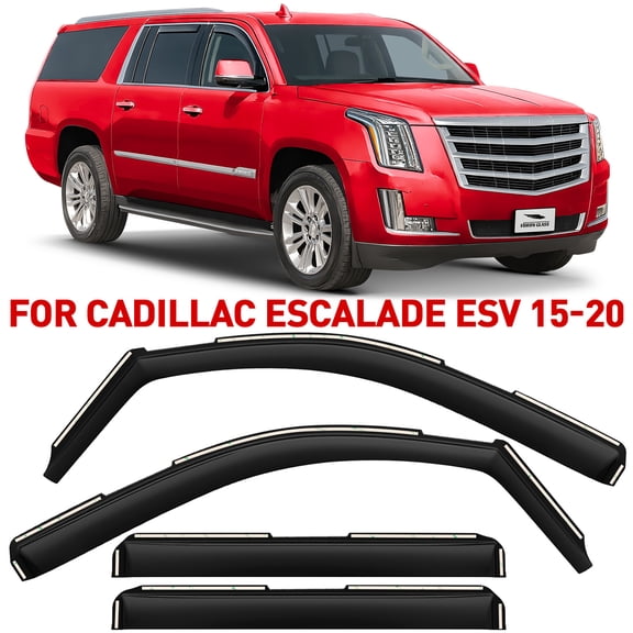 Voron Glass In-Channel Extra Durable Rain Guards for Cadillac Escalade ESV 2015-2020, Window Deflectors, Vent Window Visors, 4 Pieces - 200610