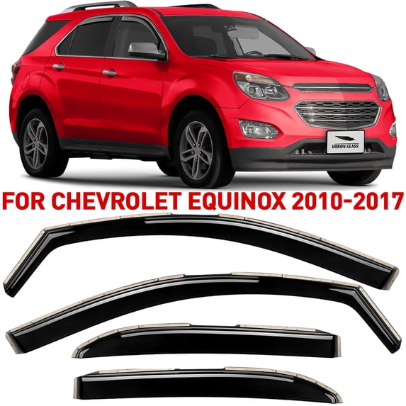 Voron Glass in-Channel Extra Durable Rain Guards for Chevrolet (Chevy) Equinox 2010-2017, Window Deflectors, Vent Window Visors, 4 Pieces - 220105