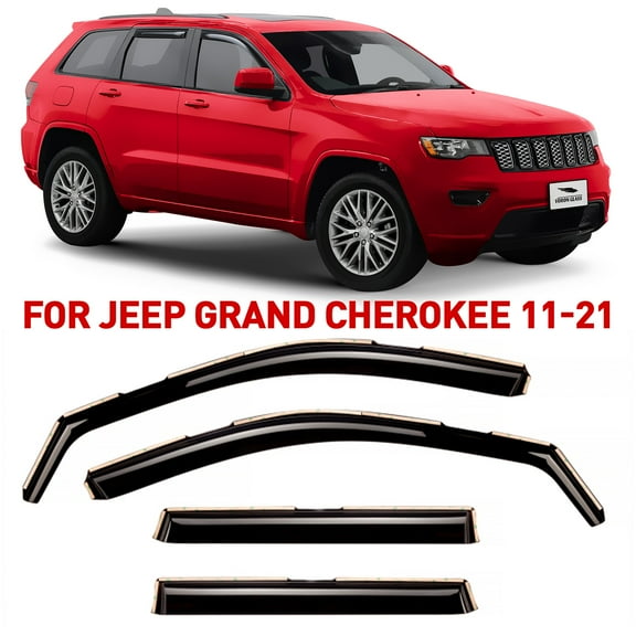 Voron Glass in-Channel Extra Durable Rain Guards for Jeep Grand Cherokee 2011-2021, Window Deflectors, Vent Window Visors, 4 Pieces - 220125