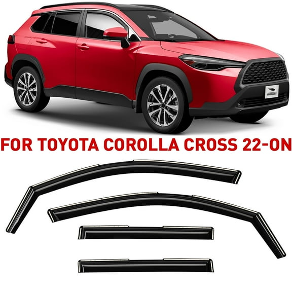 Voron Glass In-Channel Extra Durable Rain Guards for Toyota Corolla Cross 2022-2024, Window Deflectors, Vent Window Visors, 4 Pieces - 200489