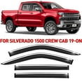 thumbnail image 1 of Voron Glass Chrome Trim Tape-on Extra Durable Rain Guards for Chevrolet (Chevy) Silverado 1500,2500,3500 2019-2026 Crew Cab, Window Deflectors, Vent Window Visors, 4 Pieces - 100486, 1 of 9