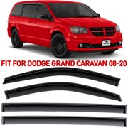 Voron Glass Tape-on Extra Durable Rain Guards for Dodge Grand Caravan 2008-2020/Chrysler Town&Country 2008-2016/Volkswagen Routan 2009-2014, Window Deflectors, Vent Window Visors, 4 Pieces-100435