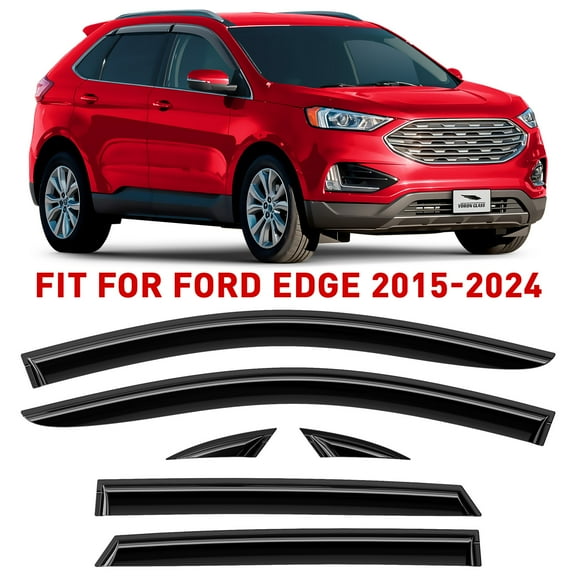 Voron Glass Tape-on Extra Durable Rain Guards for Ford Edge 2015-2024, Window Deflectors, Vent Window Visors, 6 Pieces - 100443