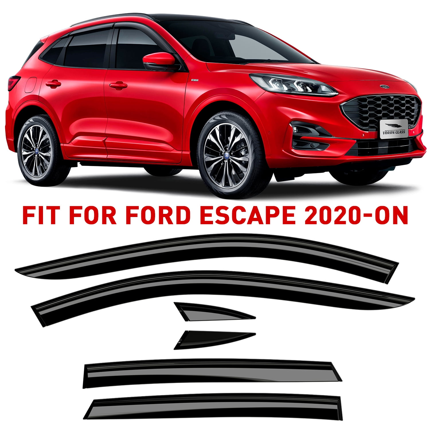 Voron Glass Tapeon Extra Durable Rain Guards for Ford Escape 20202024