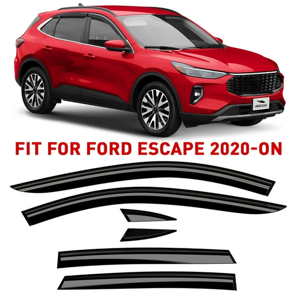 Voron Glass Tape-on Extra Durable Rain Guards for Ford Escape 2020-2024, Window Deflectors, Vent Window Visors, 6 Pieces - 100814