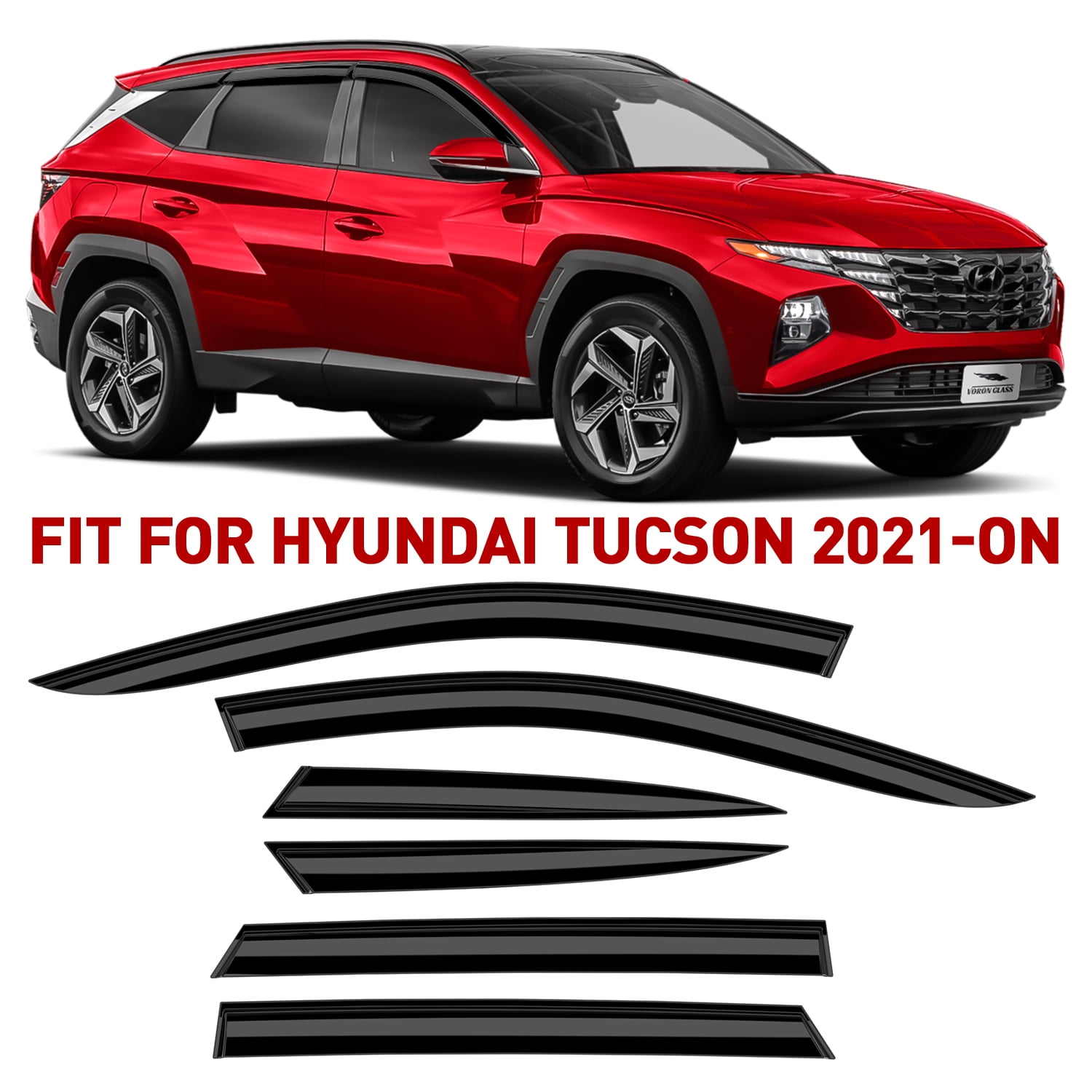 Voron Glass Tapeon Extra Durable Rain Guards for Hyundai Tucson 2021