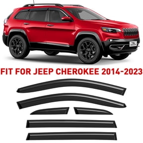 Voron Glass Tape-on Extra Durable Rain Guards for Jeep Cherokee 2014-2023, Window Deflectors, Vent Window Visors, 6 Pieces - 100504