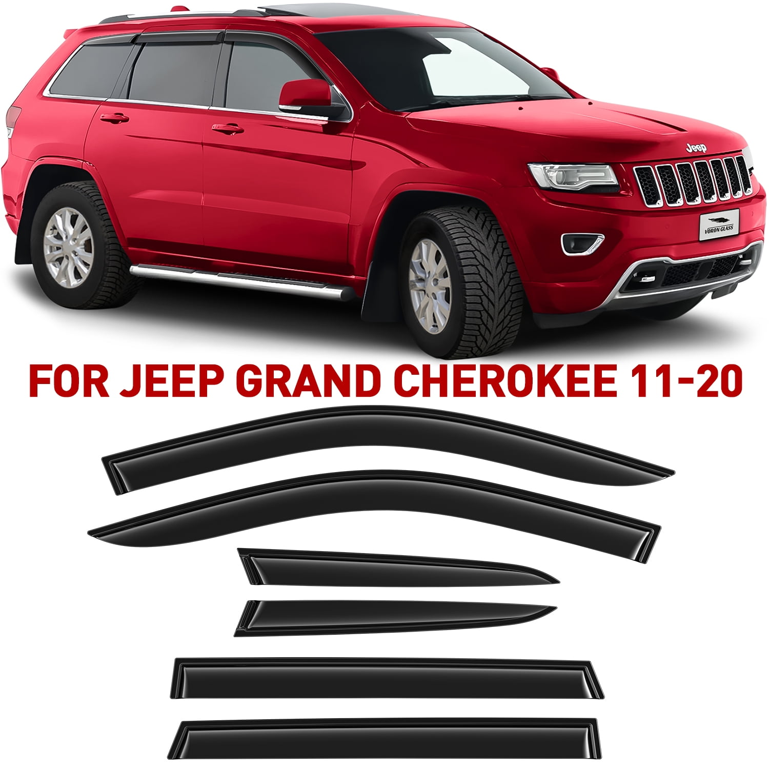 Voron Glass Tapeon Extra Durable Rain Guards for Jeep Grand Cherokee