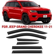 Voron Glass Tape-on Extra Durable Rain Guards for Jeep Grand Cherokee 2011-2021, Window Deflectors, Vent Window Visors, 6 Pieces - 100472