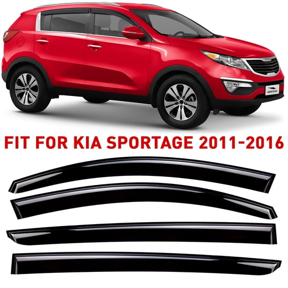 Voron Glass Tape-on Extra Durable Rain Guards for Kia Sportage 2011-2016, Window Deflectors, Vent Window Visors, 4 Pieces - 120142