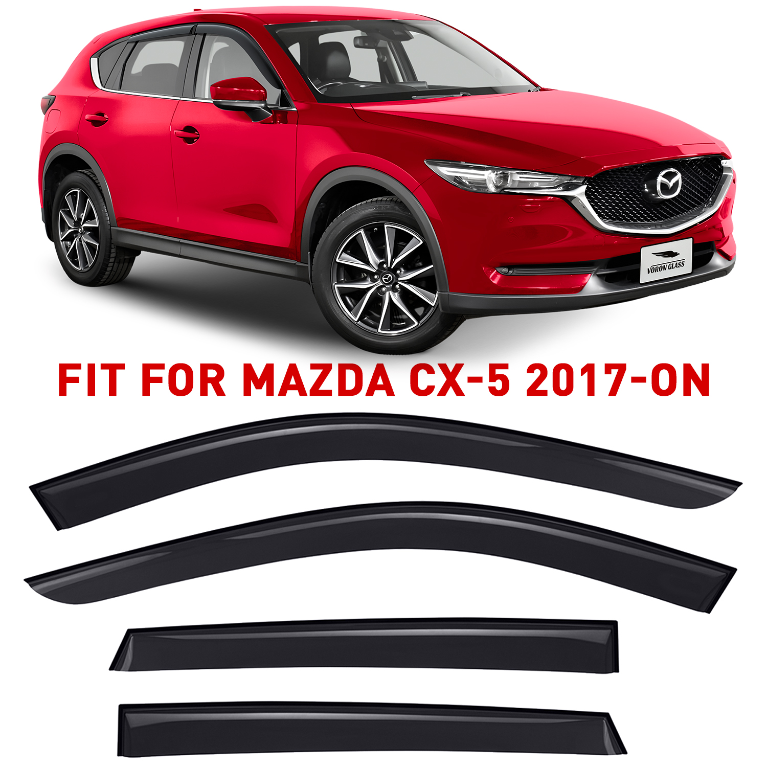 Voron Glass Tapeon Extra Durable Rain Guards for Mazda CX5 20172024