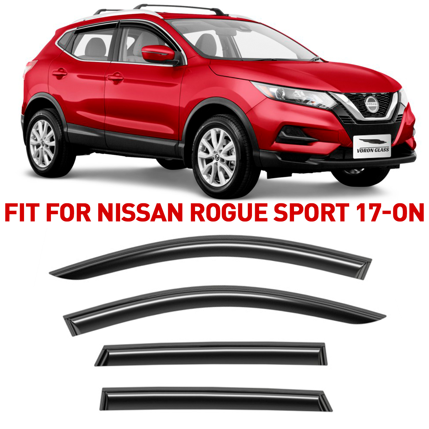 Voron Glass Tapeon Extra Durable Rain Guards for Nissan Rogue Sport