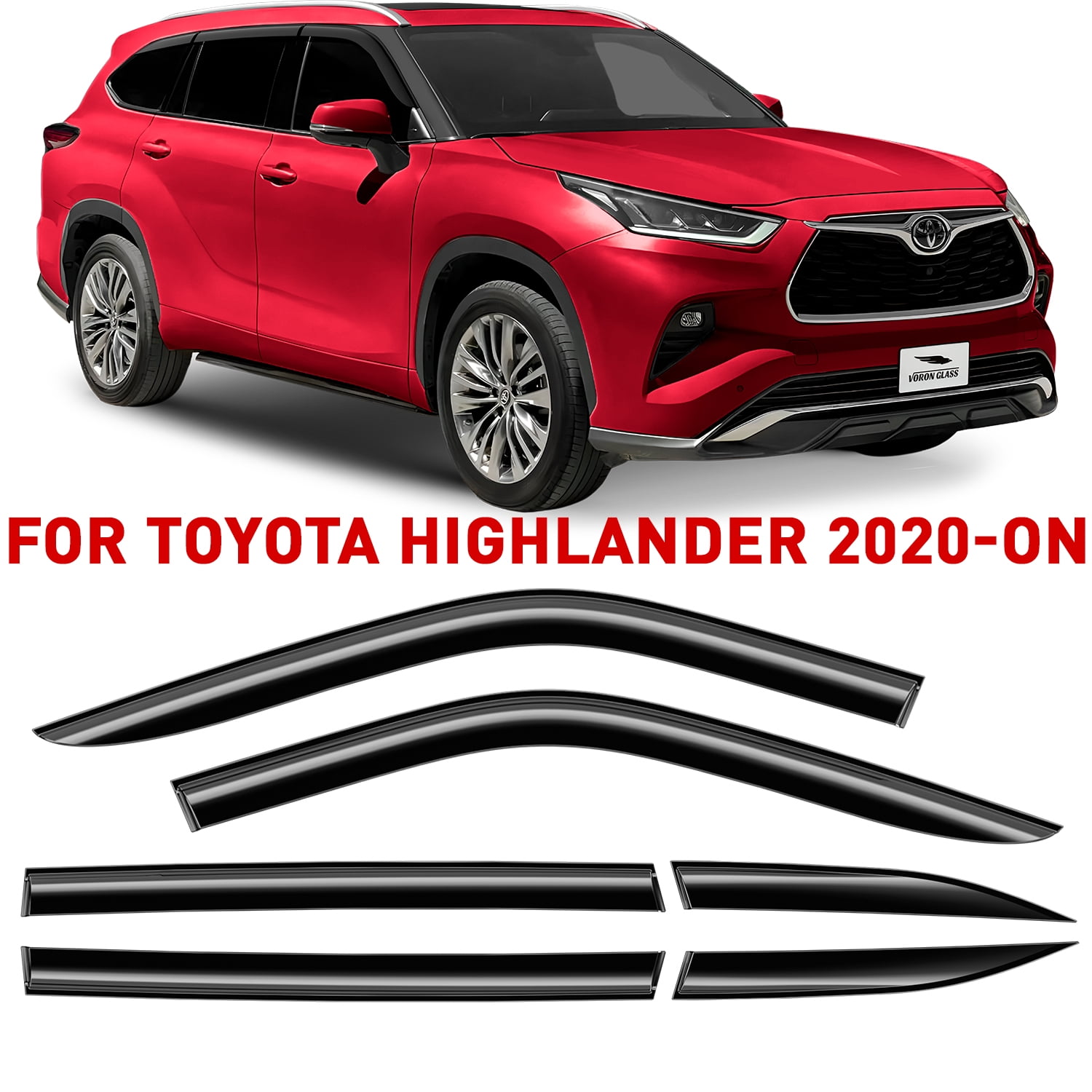 Voron Glass Tape On Extra Durable Rain Guards For Toyota Highlander