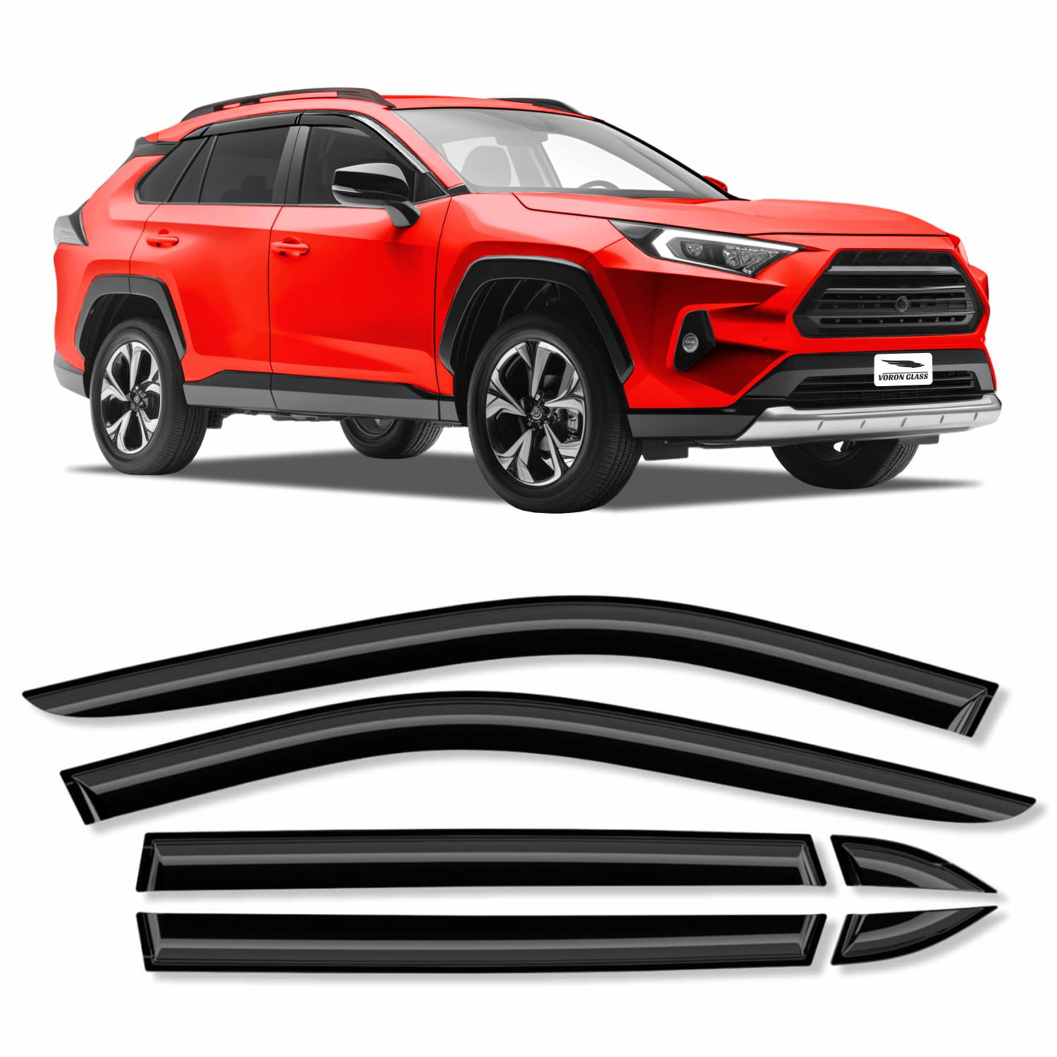 Voron Glass Durable Window Deflectors for Toyota RAV4 20192024, Tape