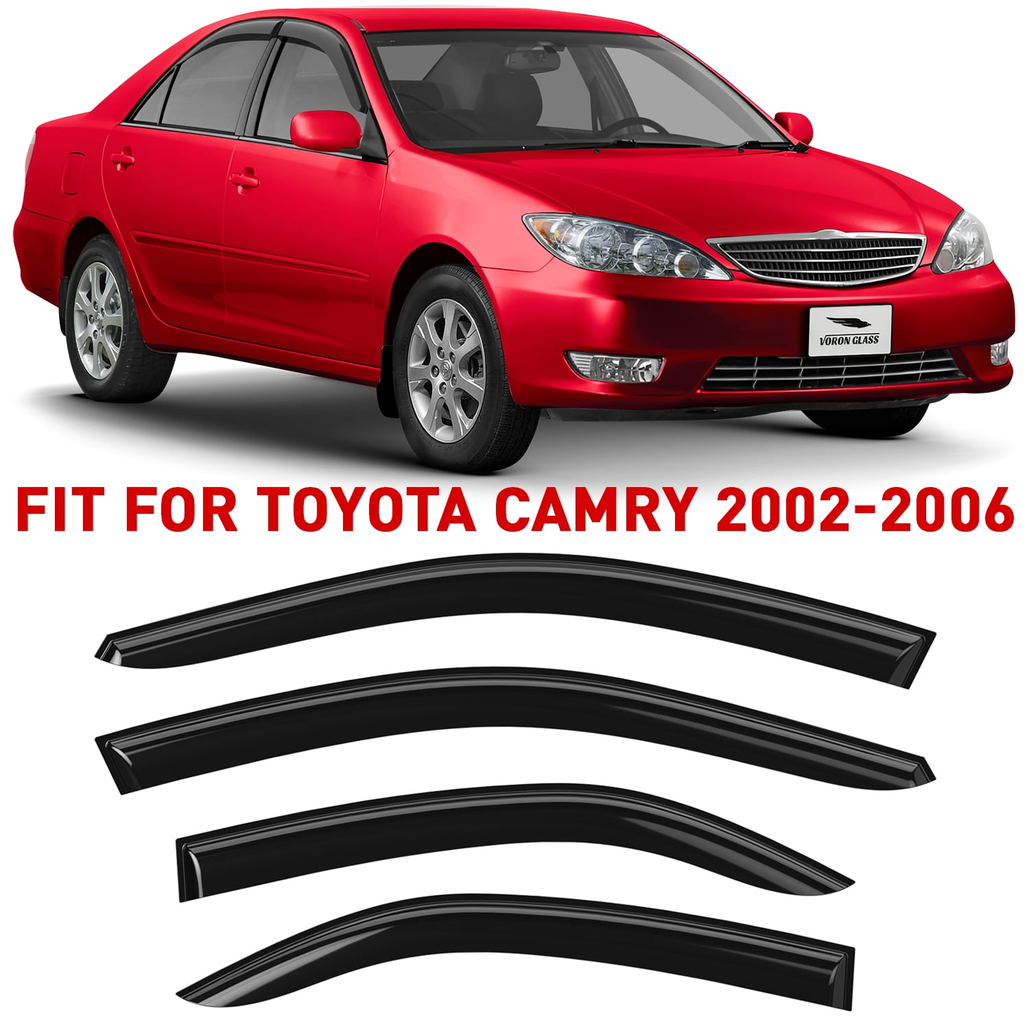 Voron Glass Tapeon Rain Guards for Toyota Camry 20022006, Window