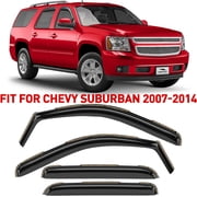 Voron Glass in-Channel Extra Durable Rain Guards for Chevrolet Chevy Suburban 1500 2007-2014/Suburban 2500 2007-2013, Window Deflectors, Vent Window Visors, 4 Pieces - 200267
