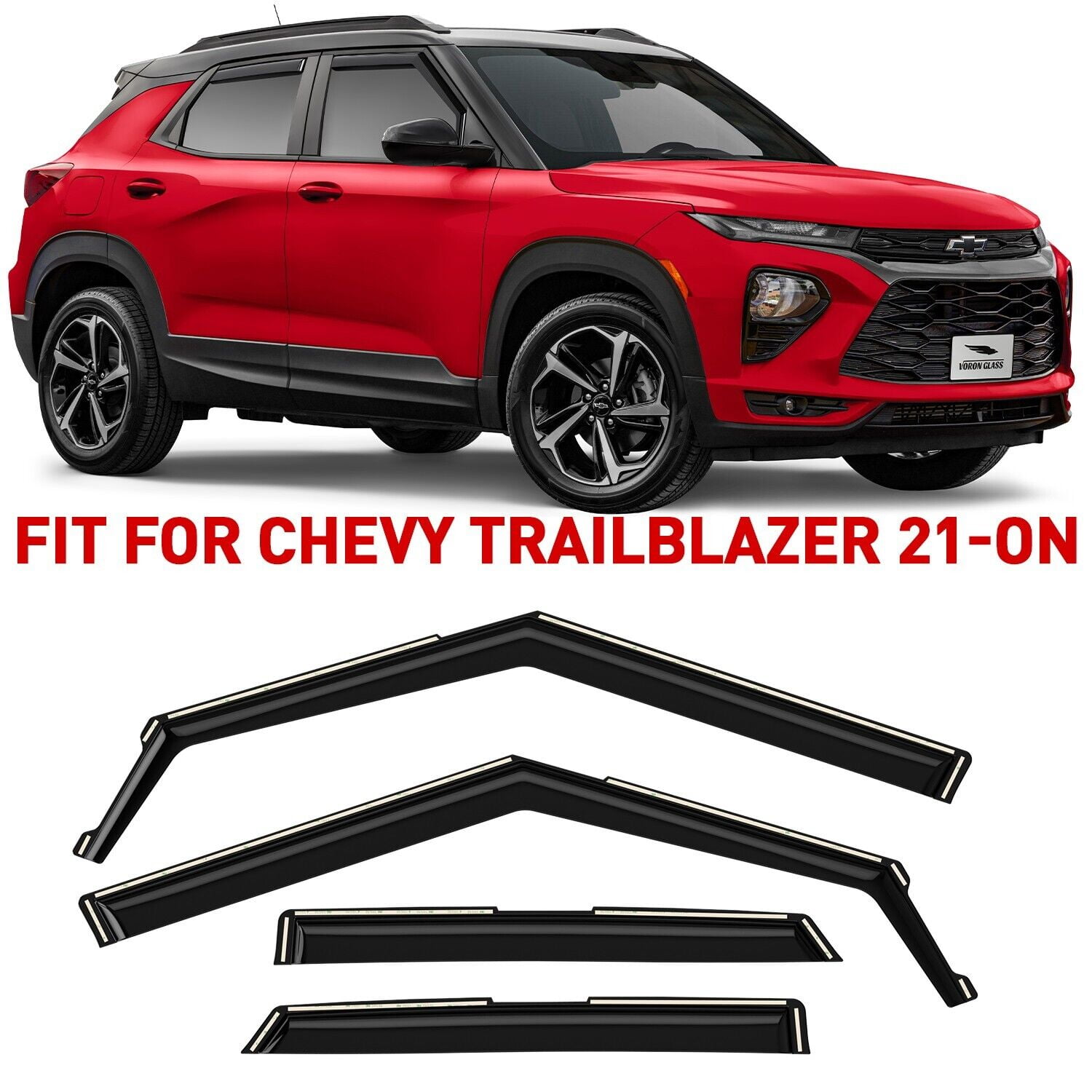 Voron Glass inChannel Extra Durable Rain Guards for Chevrolet (Chevy