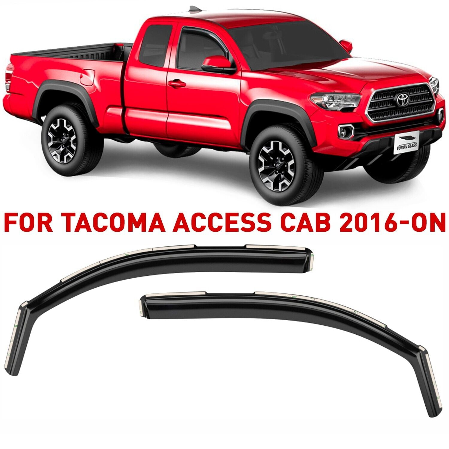 Voron Glass inChannel Extra Durable Rain Guards for Trucks Toyota 20162024 Access Cab