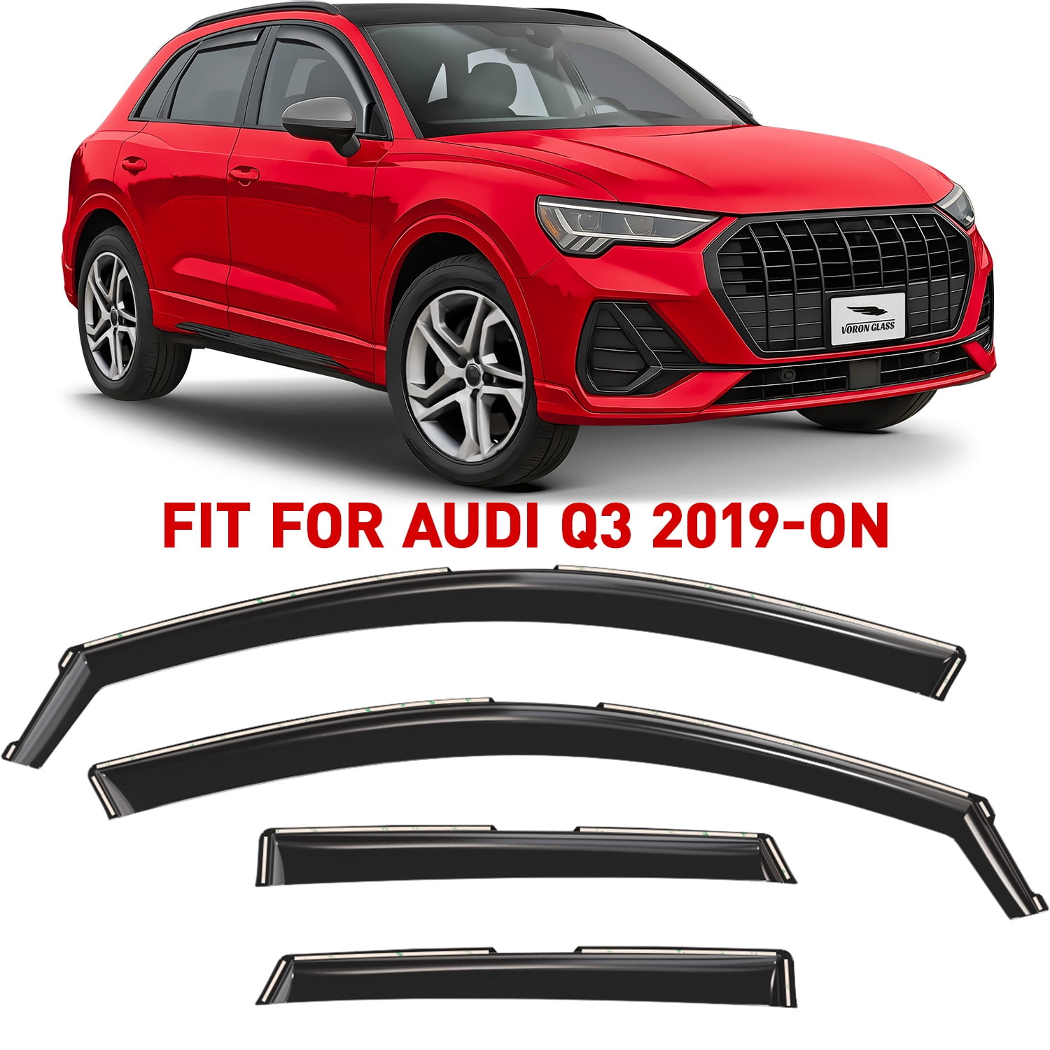 Voron Glass in-Channel Extra Durable Rain Guards for Audi Q3 2019-2026 ...