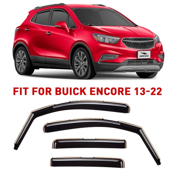 Voron Glass in-Channel Extra Durable Rain Guards for Buick Encore 2013-2022, Window Deflectors, Vent Window Visors, 4 Pieces - 200279