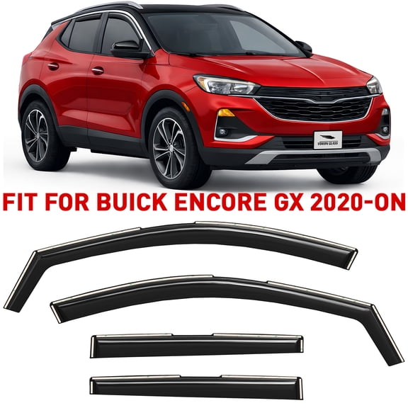 Voron Glass in-Channel Extra Durable Rain Guards for Buick Encore GX 2020-2027, Window Deflectors, Vent Window Visors, 4 Pieces - 200703