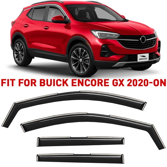 Voron Glass in-Channel Extra Durable Rain Guards for Buick Encore GX 2020-2026, Window Deflectors, Vent Window Visors, 4 Pieces - 200703
