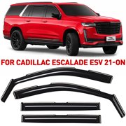 Voron Glass in-Channel Extra Durable Rain Guards for Cadillac Escalade ESV 2021-2026, Window Deflectors, Vent Window Visors, 4 Pieces - 200622