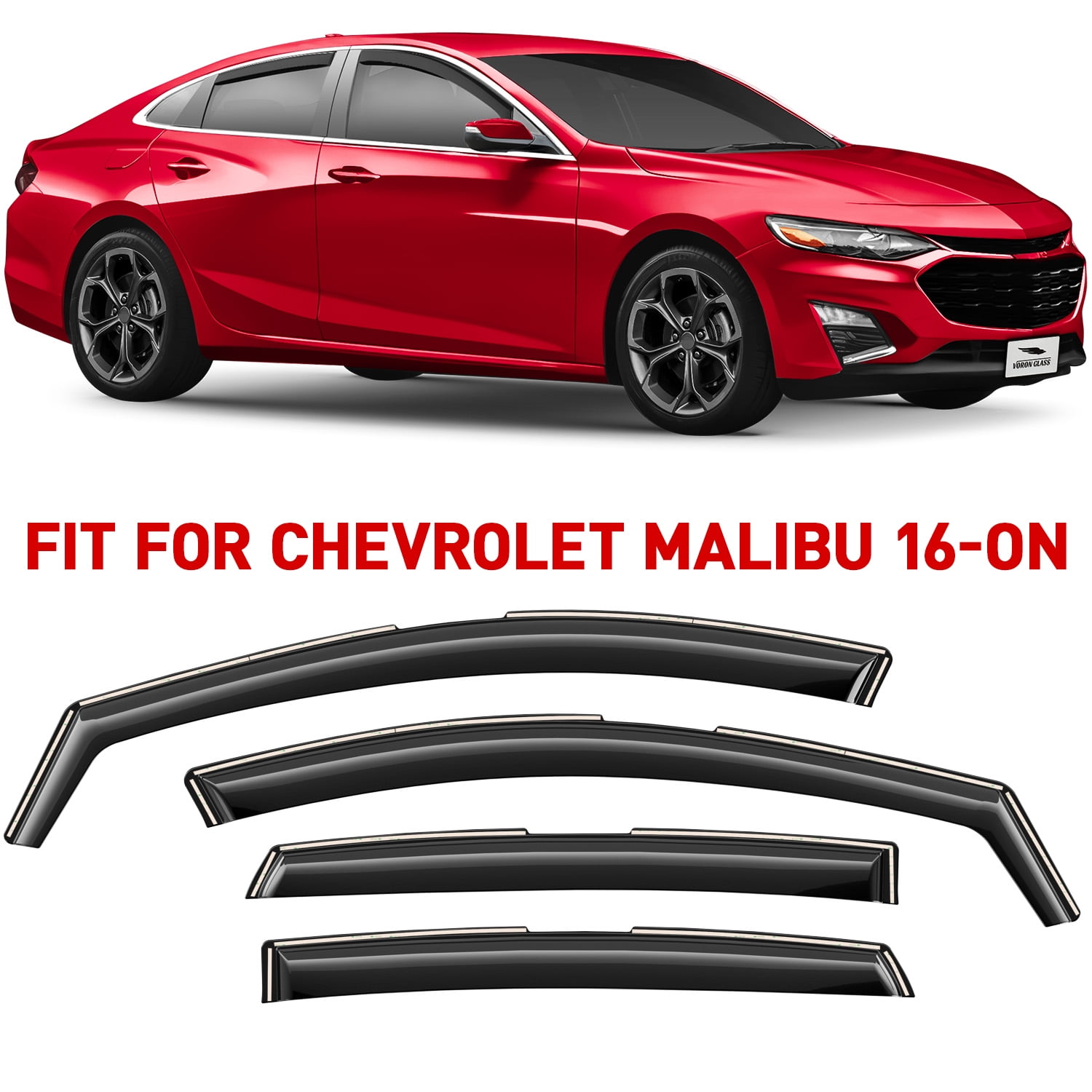 4Pcs Window Visors Rain Guards For Chevrolet/Chevy Colorado 2023-2024 - Tape-On Vent Deflectors, Smoke Tint, Weather Protection