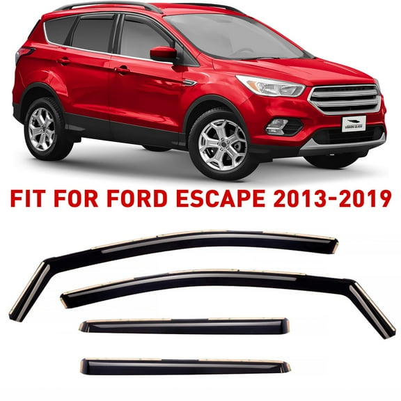 Voron Glass in-Channel Extra Durable Rain Guards for Ford Escape 2013-2019, Vent Window Visors, Window Deflectors, 4 Pieces - 200653