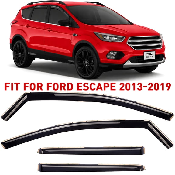 Voron Glass in-Channel Extra Durable Rain Guards for Ford Escape 2013-2019, Vent Window Visors, Window Deflectors, 4 Pieces - 200653