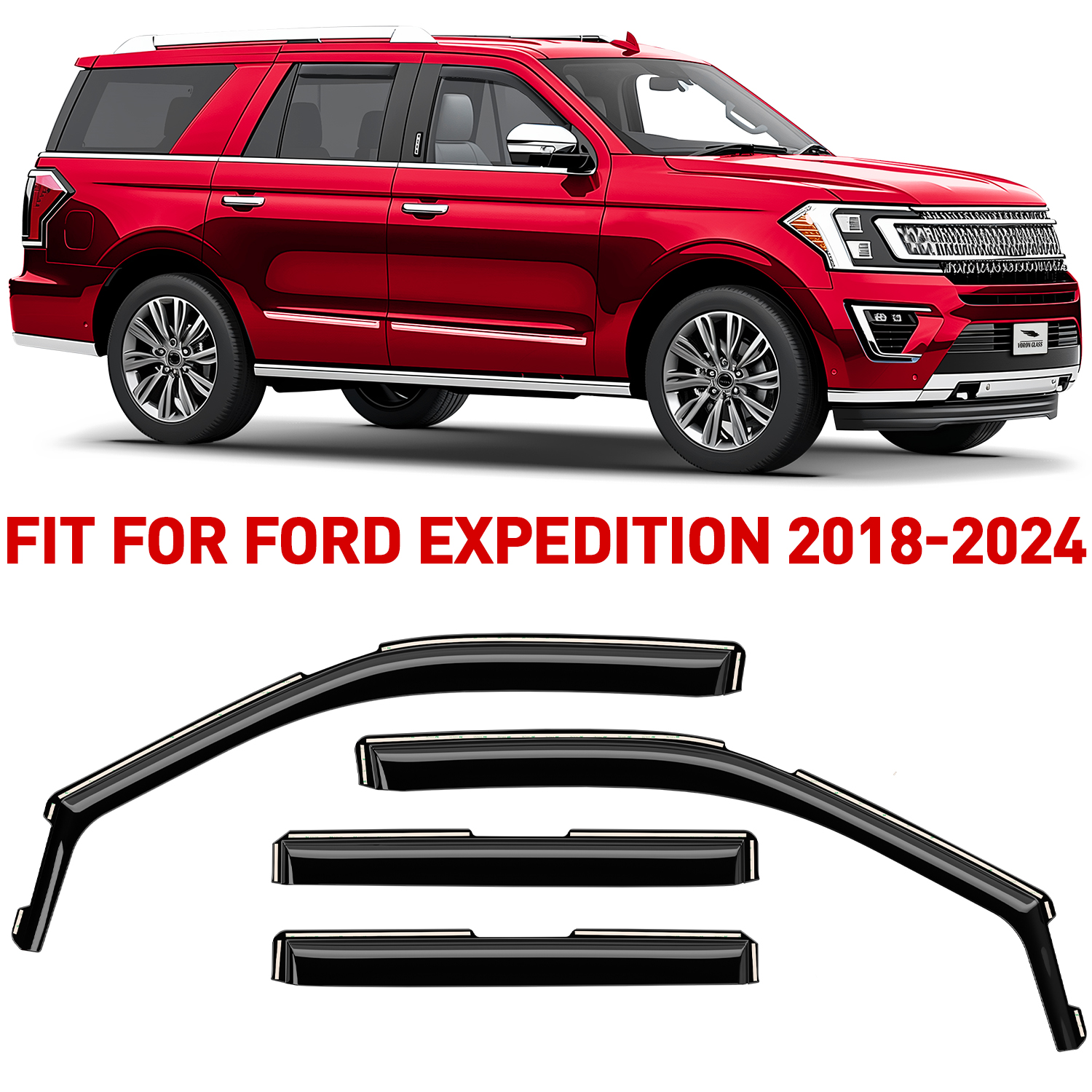 My Glass Rack Deflector Voron Glass In-Channel Extra Durable Rain Guards for Ford Expedition ...