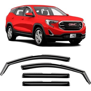 In-Channel Rain Guards For 2018-2024 GMC Terrain – 4pc Set, Dark Smoke Polycarbonate Vent Visors