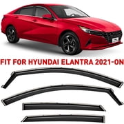 Voron Glass In-Channel Extra Durable Rain Guards for Hyundai Elantra 2021-2026, Window Deflectors, Vent Window Visors, 4 Pieces - 220225