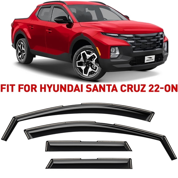 Voron Glass in-Channel Extra Durable Rain Guards for Hyundai Santa Cruz 2022-2026, Window Deflectors, Vent Window Visors, 4 Pieces - 200490