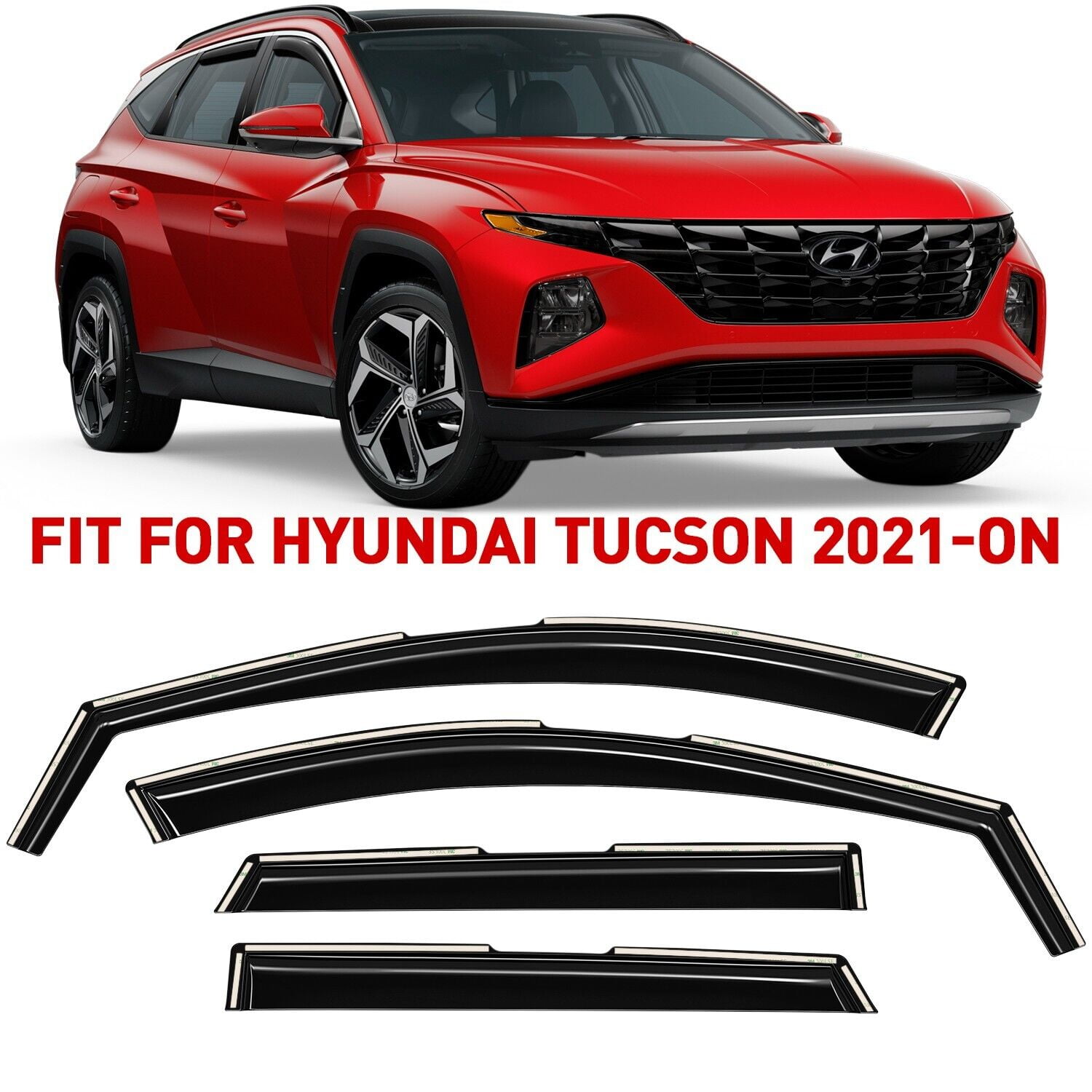 Voron Glass inChannel Extra Durable Rain Guards for Hyundai Tucson