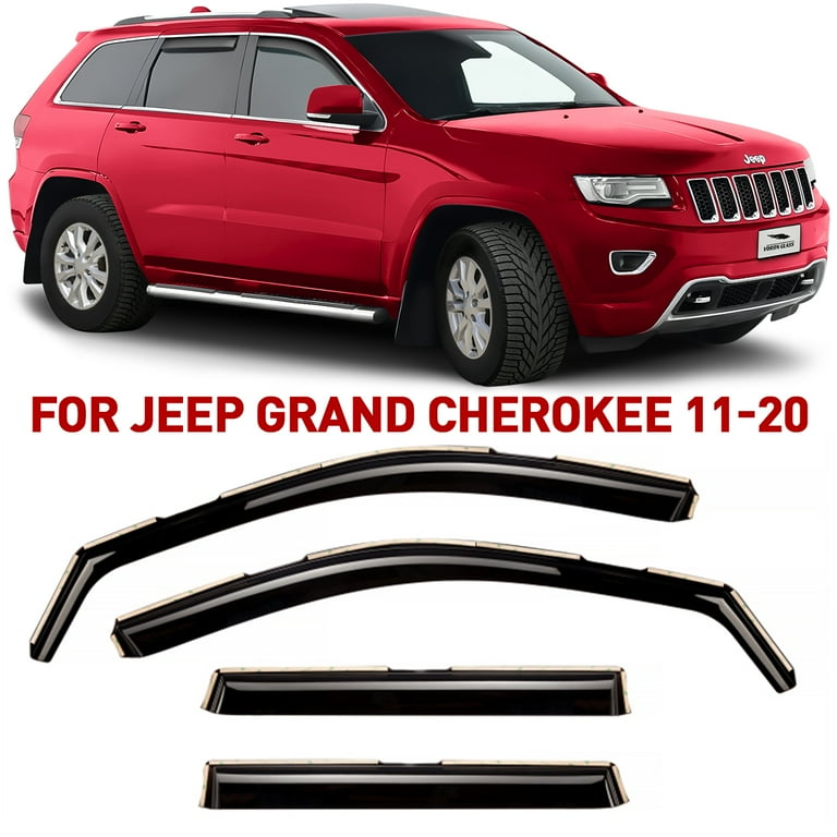 Voron Glass in Channel Extra Durable Rain Guards for Jeep Grand Cherokee 2011 2020 Window Deflectors Vent Window Visors 4 Pieces 220125